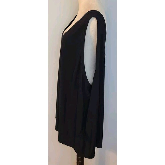 Torrid Challis Stitch Detail Tank Black Double V Back Reverse Pleat 6X Lagom - Picture 6 of 16